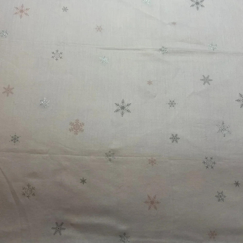 CELINE Scarf Handkerchief Snowflake Sparkle Studded Cotton Pink 23x23